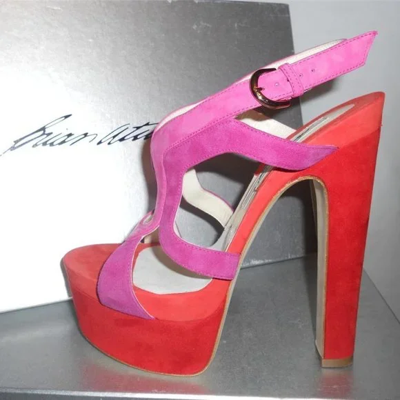 Brian Atwood Shoes Brian Atwood Daria Suede Colorblock Strappy